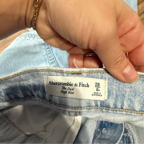 Abercrombie & Fitch High Rise Dad Jean Thigh Slit Destroy - Picture 9 of 9